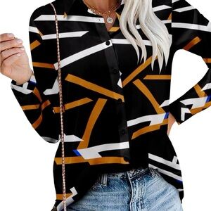 ✨ Magritta Women’s Button-Down Blouse | Casual Loose Fit | Long Sleeve | Sz S ✨